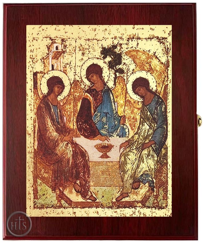 Product Pic - The Holy Trinity, Wall Hanging Framed Silkscreen Icon Box