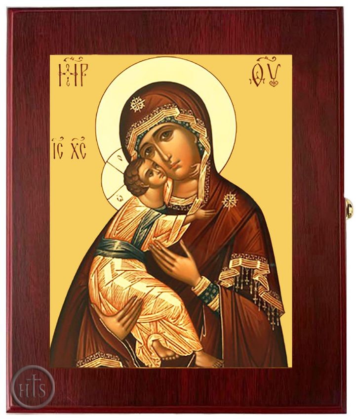 HolyTrinityStore Photo - Virgin of Vladimir, Wall Hanging Sacred Framed Icon Box