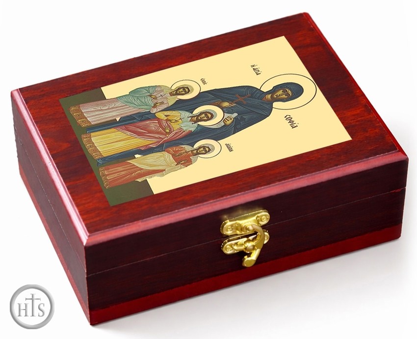 Pic - Saints Sophia and Daughters, Wall Hanging Sacred Framed Icon Box  