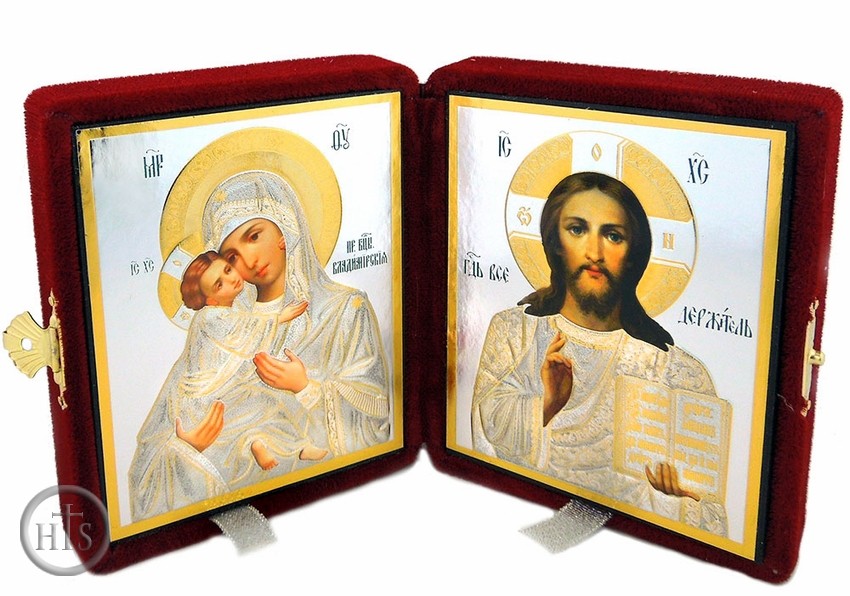 Product Picture - Christ Almighty and Virgin of Vladimir Traveling Wedding Icon Diptych