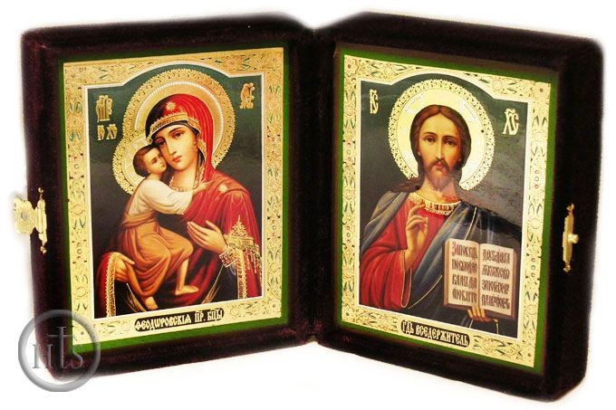 Product Photo - Traveling Wedding Icon Diptych  in Velvet Case