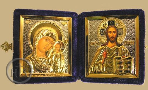 Product Picture - Diptych Wedding or Travel Orthodox Icons GOLD/SILVER
