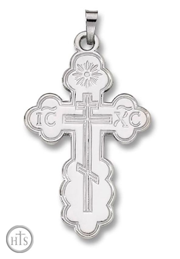 Product Pic - White Gold 14KT Three Barred Orthodox Cross