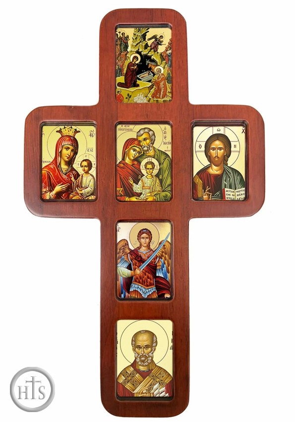 Product Picture - Byzantine Gold Foiled Icon Wall Cross, Wall Hanging