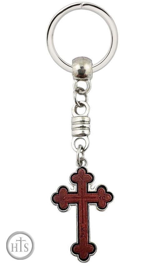 HolyTrinity Pic - Wooden Cross IC XC NIKA Key Chain