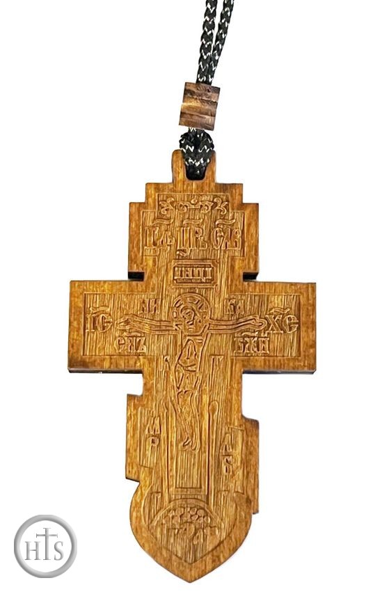 Image - 2 Sided Wooden Cross Pendant on Rope