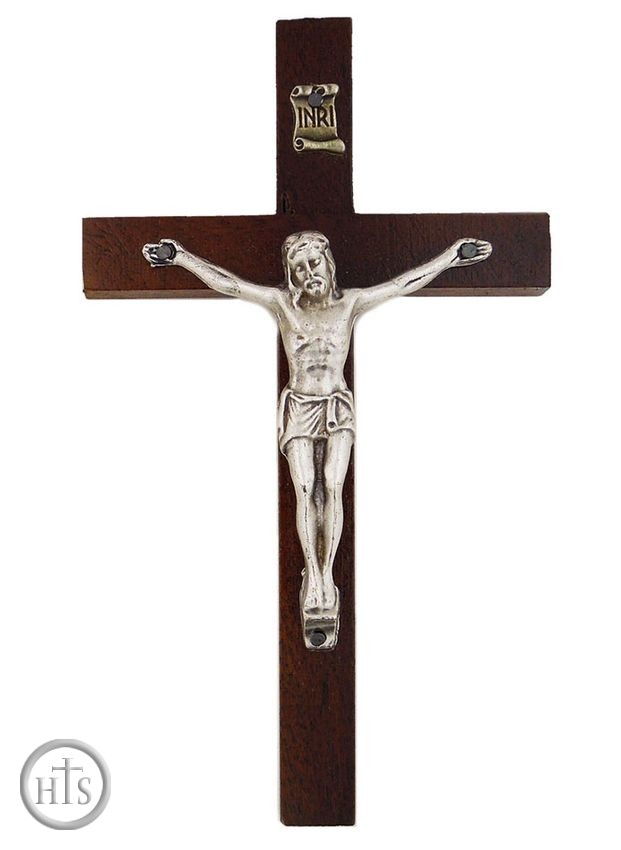 Picture - Wooden Cross with Metal Corpus Crucifix, 5 1/2