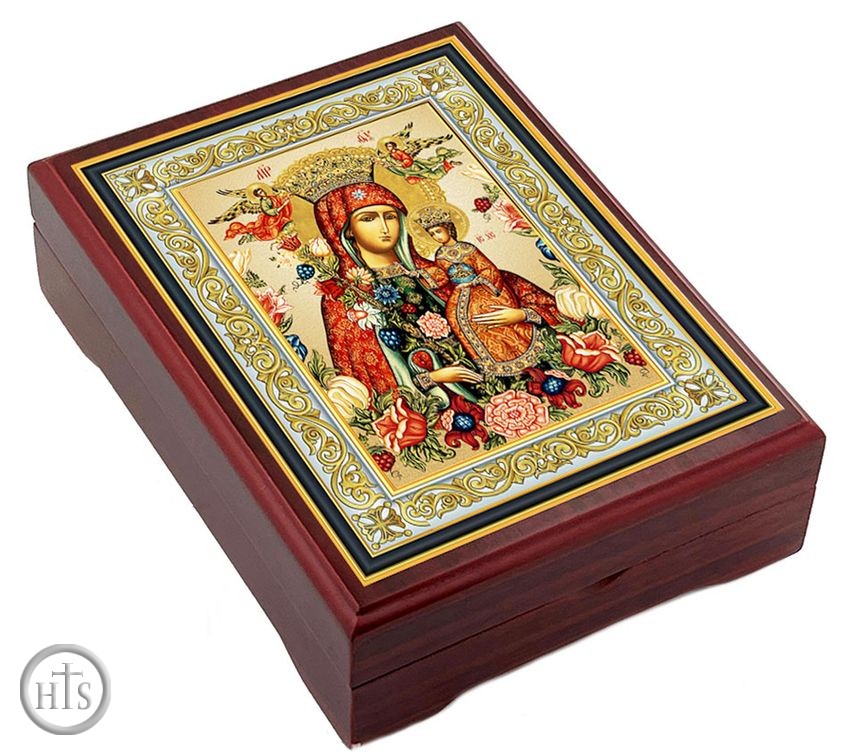 Pic - Virgin Mary the Unfading Blossom, Wooden Icon Keepsake Box
