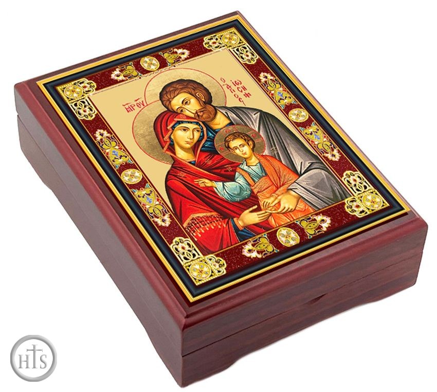 HolyTrinityStore Photo - The Holy Family, Wooden Icon Keepsake Box