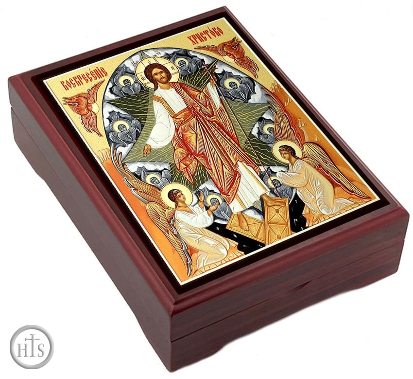 HolyTrinityStore Image - The Resurrection With Seraphim Angels, Wooden  Keepsake Box