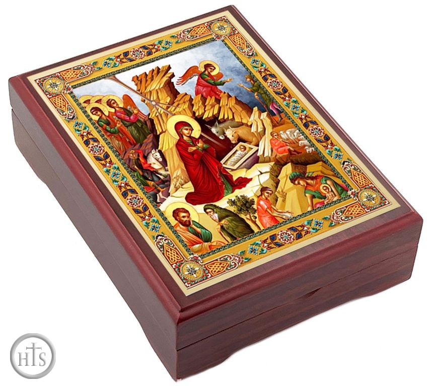 Pic - The Nativity, Wooden Icon Keepsake Box