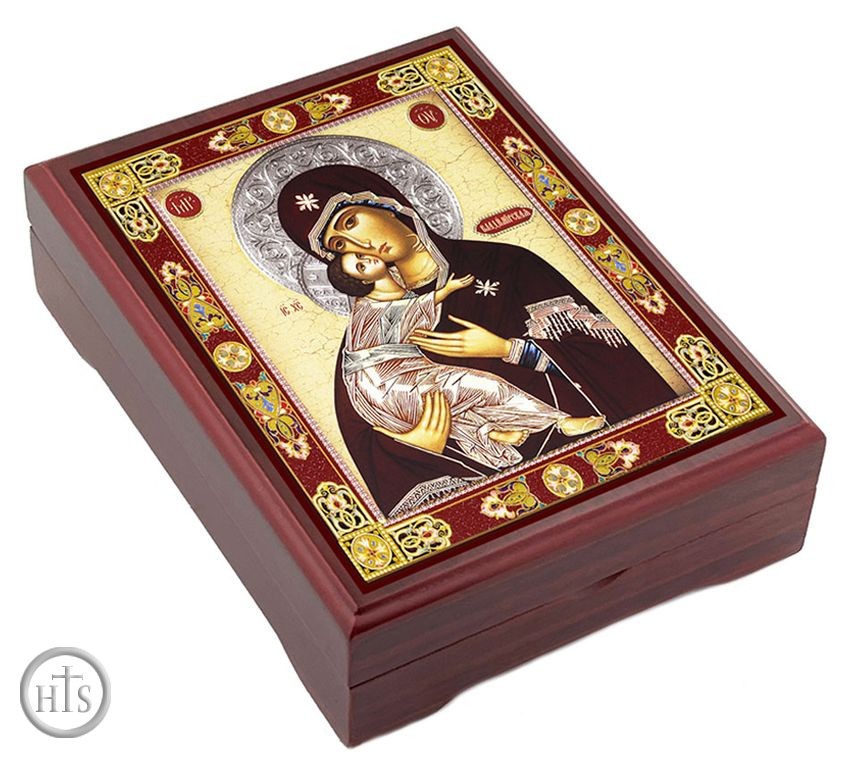 Product Picture - Virgin of Vladimir, Wooden Icon Keepsake Box