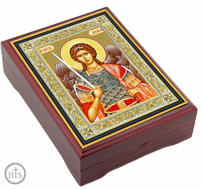 Product Picture - Archangel Michael, Wooden Icon Keepsake Box