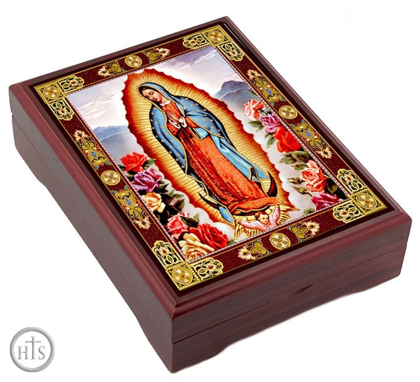 Product Picture - Our Lady of Guadalupe, Wooden Icon Keepsake Box