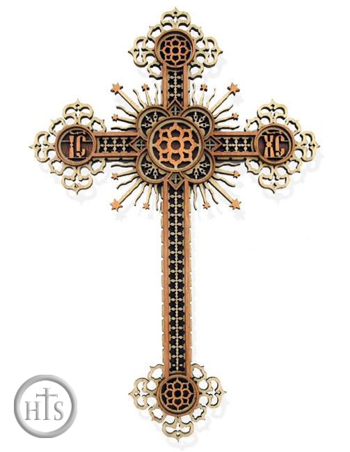 Product Image - Wooden Cross With Stars, Laser Cut 