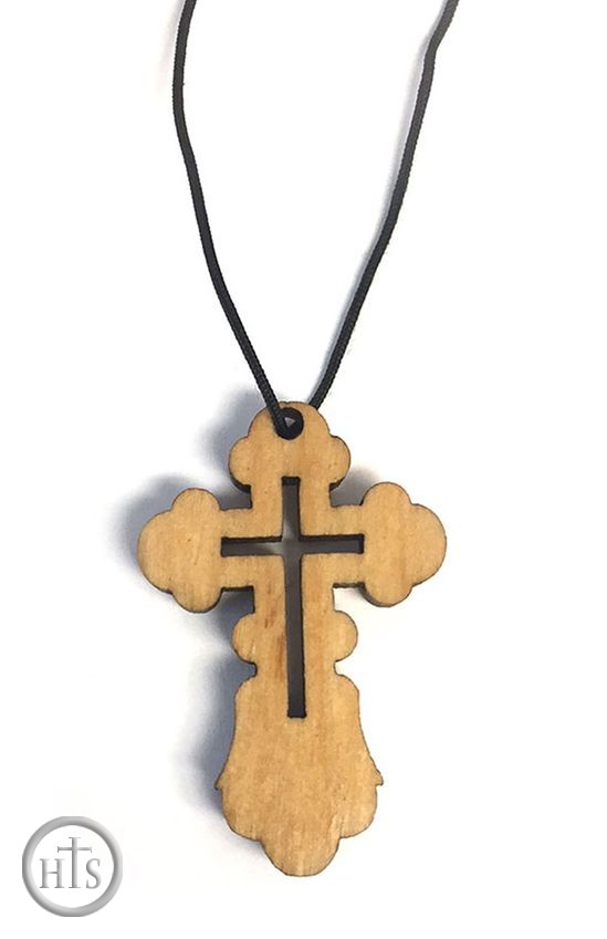 HolyTrinityStore Photo - Wooden Neck Cross on Black Cord 