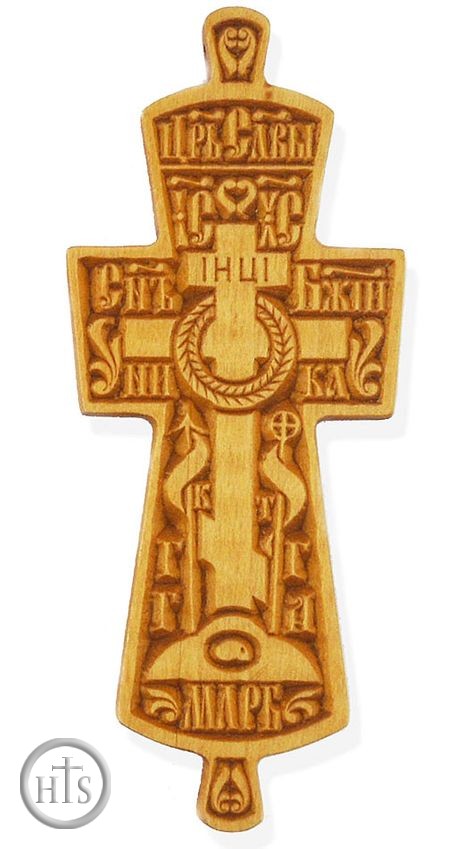 Product Photo - Solid Oak Three Bar Monastic Wood Pectoral Orthodox Cross