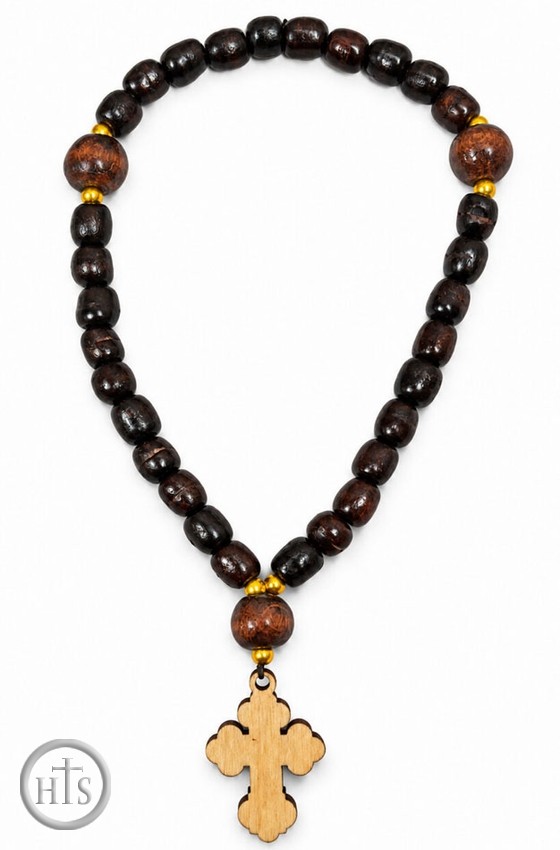 Image - Wooden Prayer Rope, 30 (33) Knots, 6 3/4