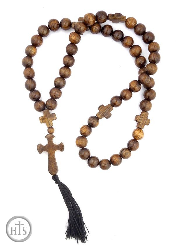 Product Picture - Wooden Prayer Beads Rope,  50 Knots