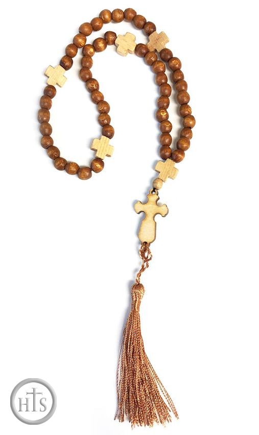 Photo - Wooden Prayer Beads Rope, 50 Knots
