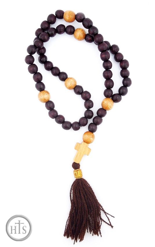 Product Photo - Wooden Prayer Beads Rope, 50 Knots