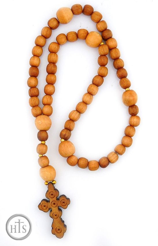 Image - Wooden Prayer Beads Rope, 50 Knots