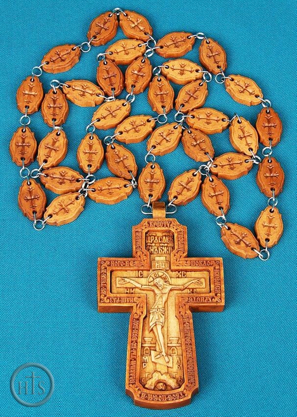 Product Pic - Oak Wooden Priest Cross With Chain, Highest Quality 