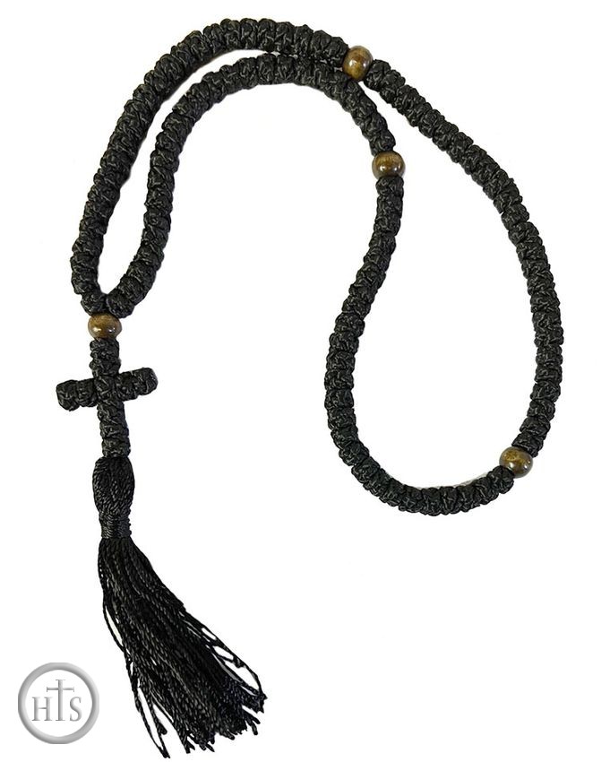 HolyTrinityStore Image - Flush Prayer Rope 100 Knots, Black, 13